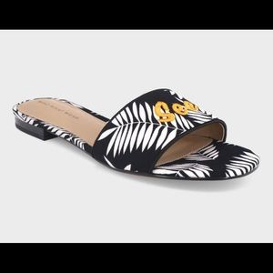 Who What Wear Black Sloan Palm See Ya Slides